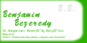 benjamin bezeredy business card